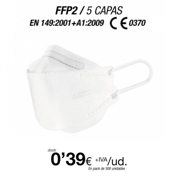 Mascarillas FFP2 Blanca Nuevo diseño, con certificación europea Mascarillas FFP2 Blanca Nuevo diseño, con certificación europea