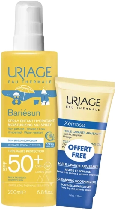 Bariésun Spray Enfant Hydratant SPF50+ + Xémose Huile Lavante Apaisante 50ml Bariésun Spray Enfant Hydratant SPF50+ + Xémose Huile Lavante Apaisante 50ml