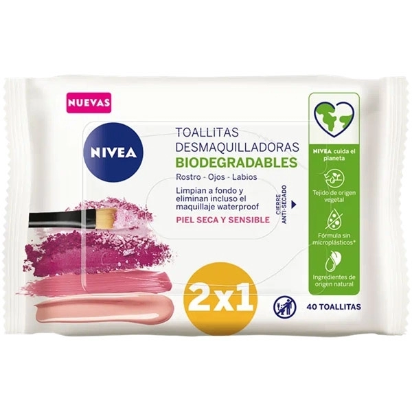 Toallitas Desmaquilladoras Biodegradables Piel Seca Y Sensible