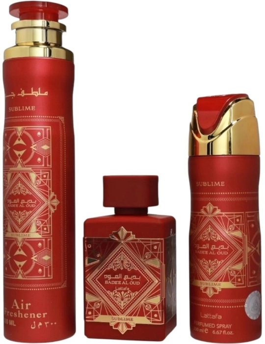 Set Bade'e Al Oud Sublime 100ml + Perfumed Spray 200ml + Air Freshener 300ml
