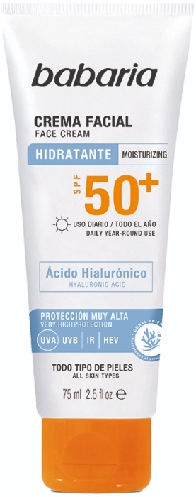 Crema Facial Hidratante SPF50+ Ácido Hialurónico