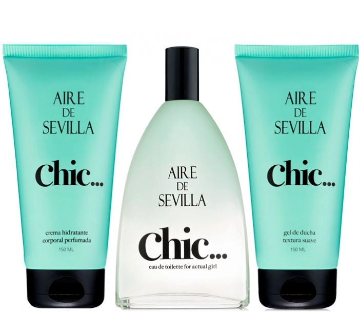Set Aire de Sevilla Chic 150ml + Crema Hidratante 150ml + Gel de Ducha 150ml