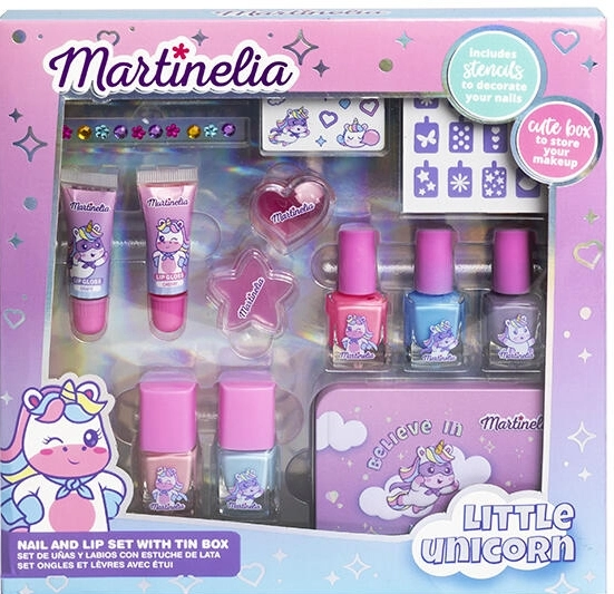 Little Unicorn Nail and Lip Set With Tin Box