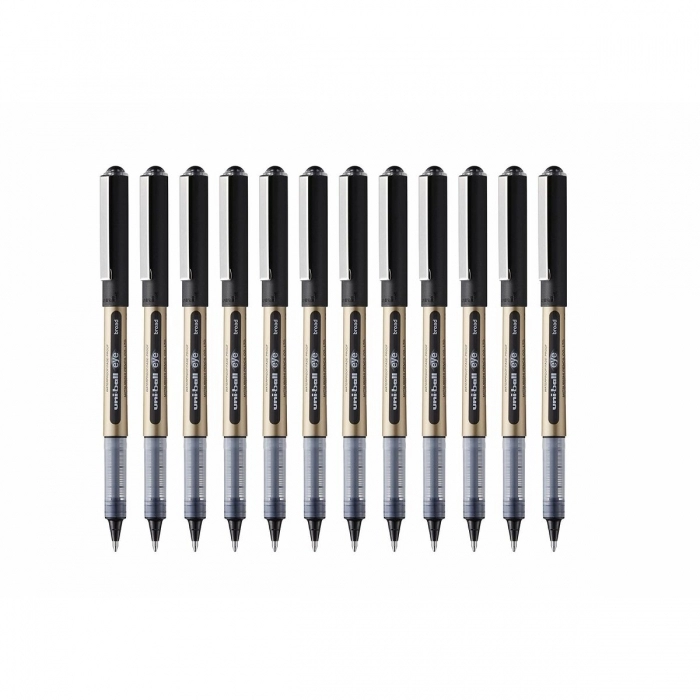 Bolígrafo de tinta líquida Uni-Ball Rollerball Eye Broad UB-150 Negro 12 Unidade