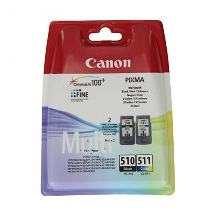 Cartucho de Tinta Compatible Canon PG-510/CL511 Negro Tricolor Amarillo Cian Mag