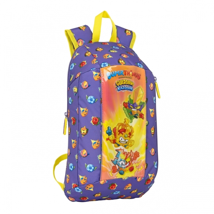 Mochila Infantil SuperThings Guardians of Kazoom Mini Morado Amarillo (22 x 39 x