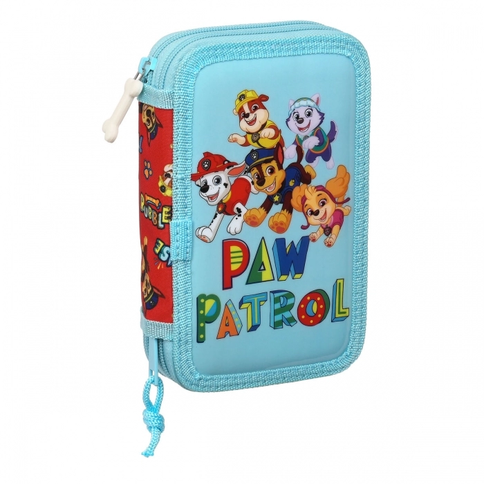 Estuche Escolar con Accesorios The Paw Patrol Funday Rojo Azul claro (12.5 x 19.