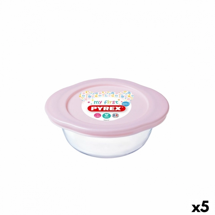 Fiambrera Redonda con Tapa Pyrex Baby Storage Transparente Vidrio (350 ml) (5 Un