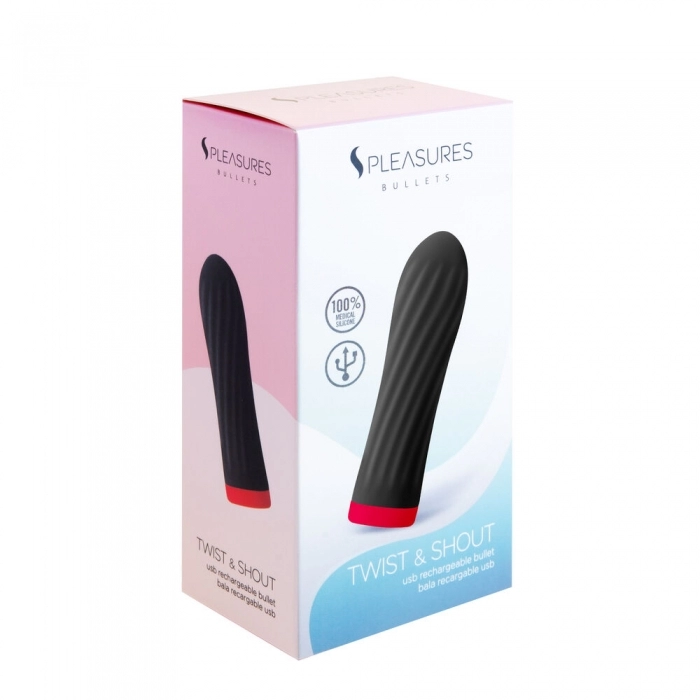 Bala Vibradora S Pleasures Negro (8,5 x 2,5 cm)