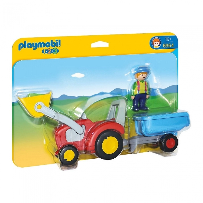 Playset Playmobil 1,2,3 Tractor with Trailer 6964