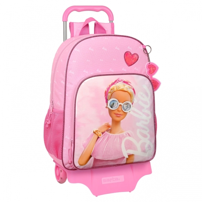 > Mochila Escolar Con Ruedas Barbie Girl Rosa (33 X 42 X 14  Cm)