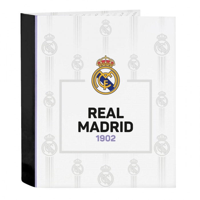 Carpeta de anillas Real Madrid C.F. Negro Blanco A4 (27 x 33 x 6 cm)