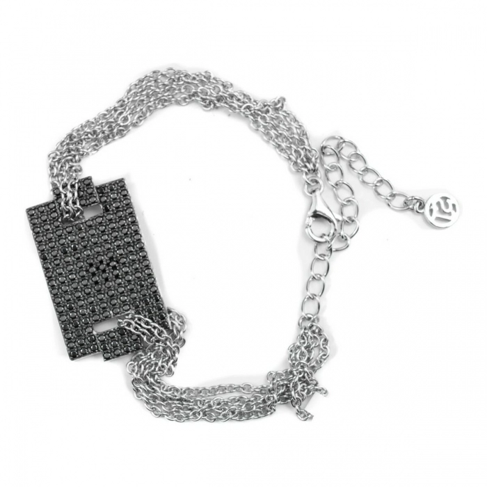 Pulsera Mujer Sif Jakobs B0099-BK Negro Plata de ley (15 cm)