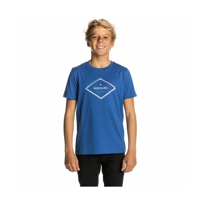 Camiseta de Manga Corta Infantil Rip Curl Diamond Wilko Azul Camiseta de Manga Corta Infantil Rip Curl Diamond Wilko Azul