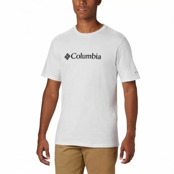 Camiseta de Manga Corta Hombre Columbia  Basic Logo Blanco