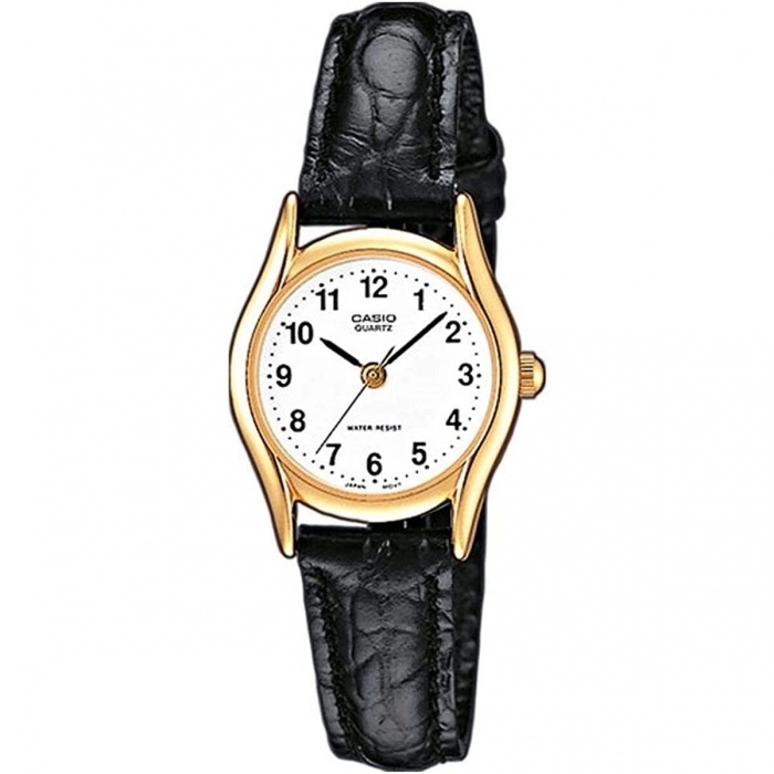 Reloj Mujer Casio (Ø 23 mm) Cuero Negro y Blanco