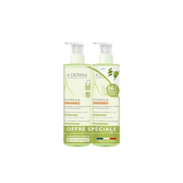 A-derma exomega control gel limpiador 2 en 1 cuerpo y cabello 500 ml x 2u A-derma exomega control gel limpiador 2 en 1 cuerpo y cabello 500 ml x 2u