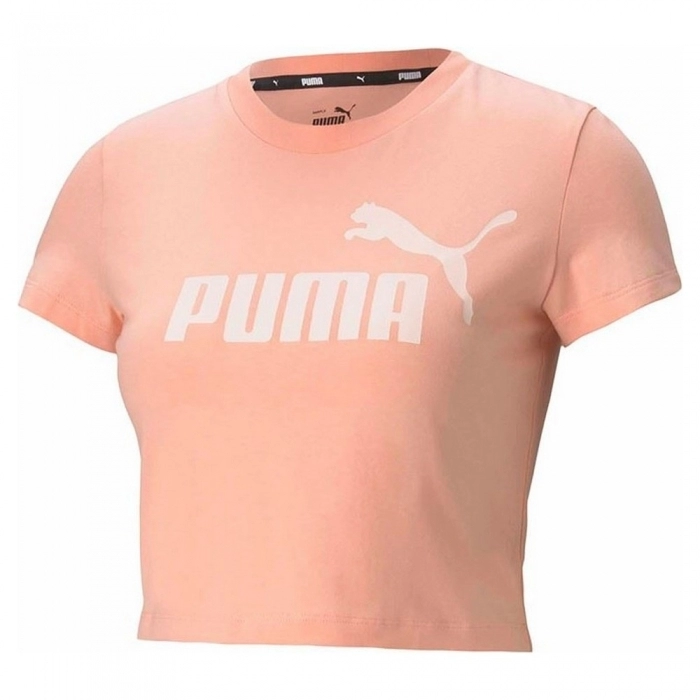 Camiseta Puma Essentials Slim Logo Rosa Salmón