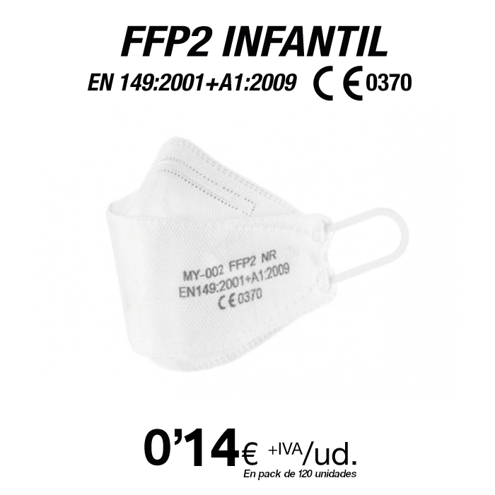 FFP2 Infantil Blanca Nuevo Diseño con certificación FFP2 Infantil Blanca Nuevo Diseño con certificación