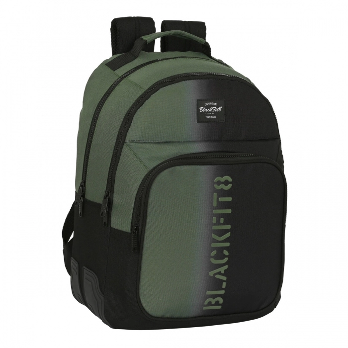 Mochila Escolar BlackFit8 Gradient Negro Verde militar (32 x 42 x 15 cm)