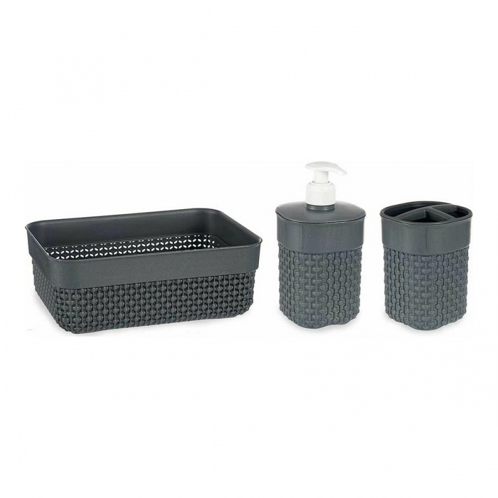 Set de Baño Antracita Plástico (3 pcs)