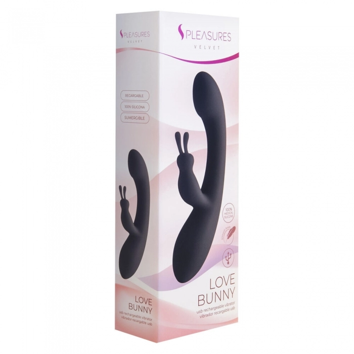 Vibrador conejito S Pleasures Negro (18,7 x 3,5 cm)