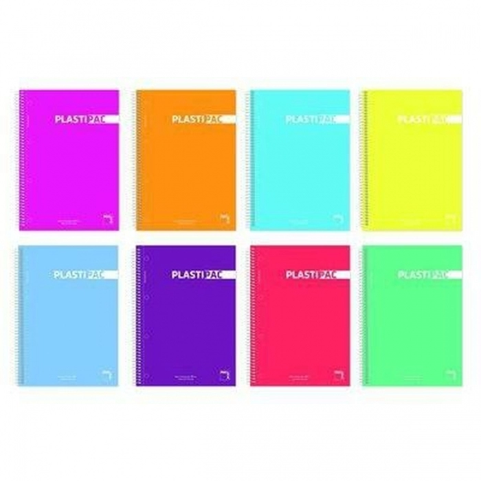 Cuaderno Pacsa Plastipac Multicolor 80 Hojas Cuarto (5 Unidades)