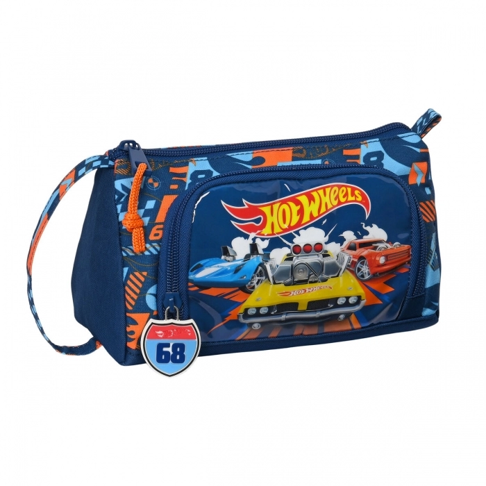 Estuche Escolar con Accesorios Hot Wheels Speed club Naranja (20 x 11 x 8.5 cm) 