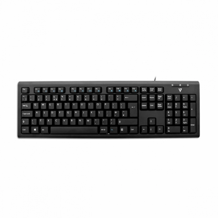 Teclado V7 KU200UK QWERTY Inglés Negro