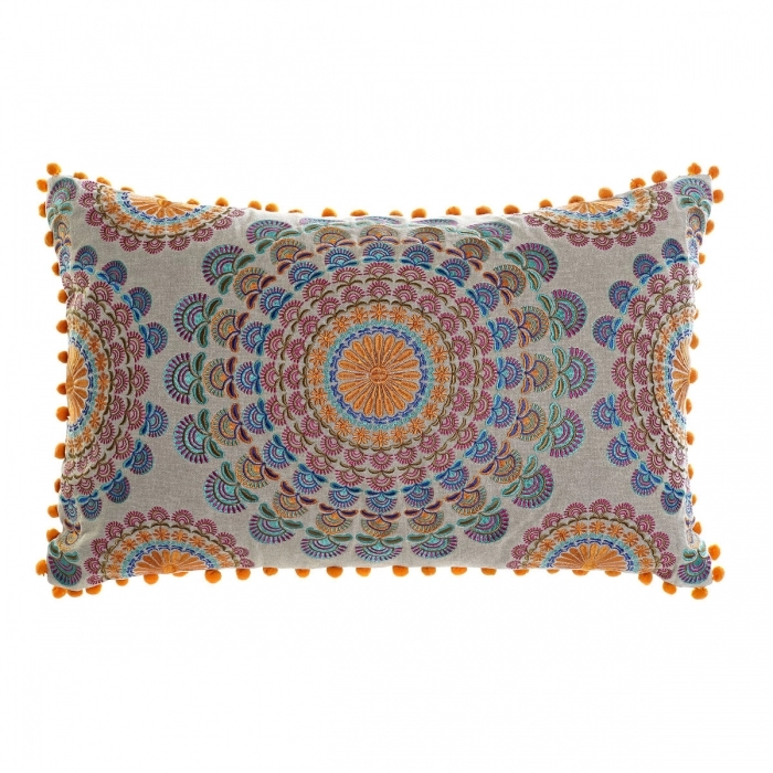 Cojín DKD Home Decor Poliéster Algodón Aluminio Multicolor Mandala (60 x 10 x 35 Cojín DKD Home Decor Poliéster Algodón Aluminio Multicolor Mandala (60 x 10 x 35