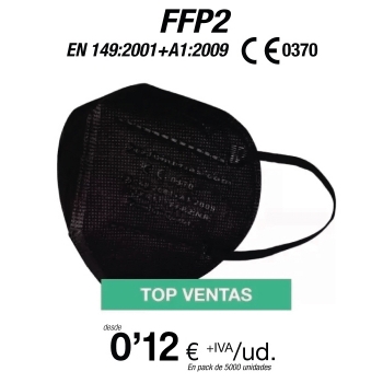 Mascarillas Autofiltrantes FFP2 5 Capas Color Negro con certificación europea Mascarillas Autofiltrantes FFP2 5 Capas Color Negro con certificación europea