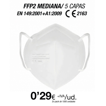 FFP2 Blanca Talla Mediana (Especial para Adolecentes / Adultos con rasgos finos) FFP2 Blanca Talla Mediana (Especial para Adolecentes / Adultos con rasgos finos)