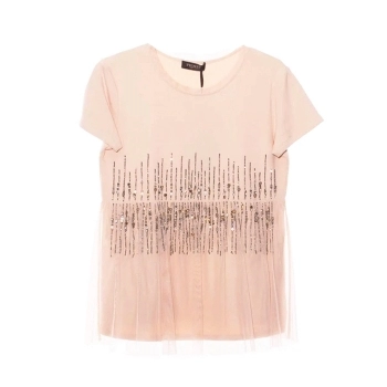 Blusa de Cuentas Brillantes y Pedrería Multicolor