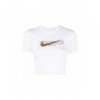 Camiseta de Manga Corta Mujer  TEE SLIM CRP SWOOSH DN5798 Nike 100 Blanco