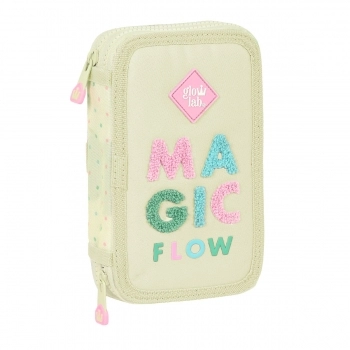 Estuche Escolar con Accesorios Glow Lab Magic flow Beige (12.5 x 19.5 x 4 cm) (2