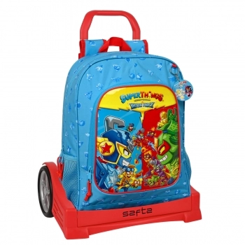 Mochila Escolar con Ruedas SuperThings Rescue force 32 x 42 x 14 cm Azul