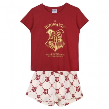 Pijama de Verano Harry Potter Mujer Rojo Oscuro Pijama de Verano Harry Potter Mujer Rojo Oscuro