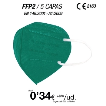 Mascarillas FFP2 Verde Oscuro, con certificación europea