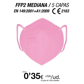 FFP2 Rosa Talla Mediana (Especial para Adolecentes / Adultos con rasgos finos)