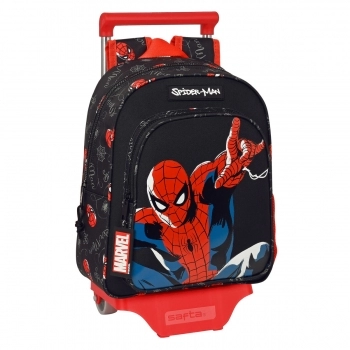 Mochila Escolar con Ruedas Spiderman Hero Negro (27 x 33 x 10 cm)