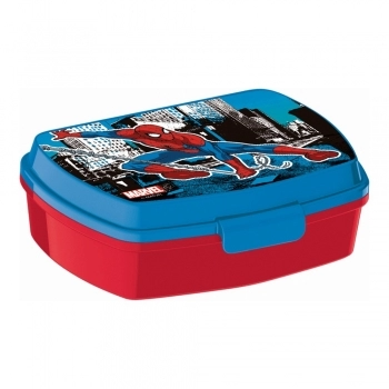 Fiambrera para Sandwich Spiderman Great power Plástico Rojo Azul (17 x 5.6 x 13.