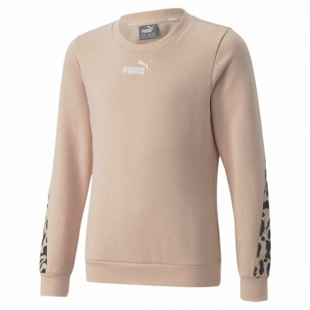 Sudadera sin Capucha Niña Puma Alpha Crew Neck Beige Leopardo Rosa Sudadera sin Capucha Niña Puma Alpha Crew Neck Beige Leopardo Rosa