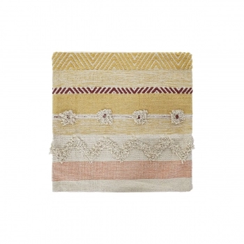 Funda de cojín DKD Home Decor Multicolor Flecos Boho (60 x 60 x 2 cm)