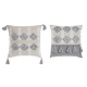Cojín DKD Home Decor Gris Poliéster Algodón Aluminio Blanco Moderno Flecos (45 x Cojín DKD Home Decor Gris Poliéster Algodón Aluminio Blanco Moderno Flecos (45 x