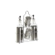 Set para Aliñar DKD Home Decor Cristal Plateado Acero Inoxidable (22 x 5,4 x 22 